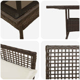 Garden Dining Set 3 pcs Brown Poly rattan