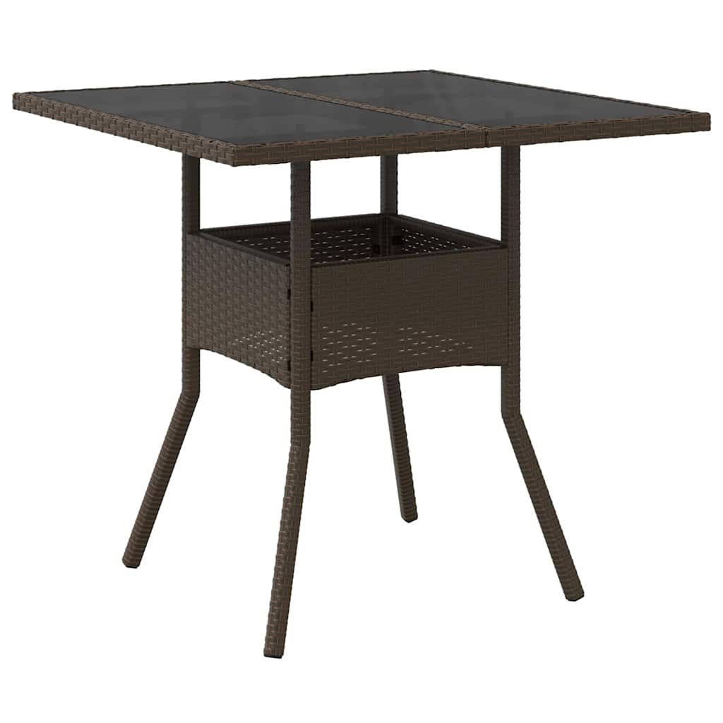 Garden Dining Set 5 pcs Brown Poly rattan