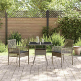 Garden Dining Set 3 pcs Grey Poly rattan