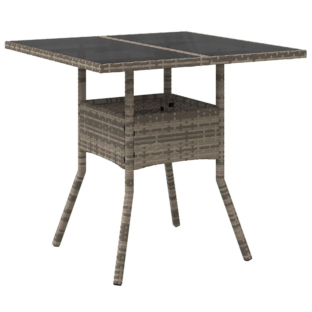 Garden Dining Set 5 pcs Grey Poly rattan