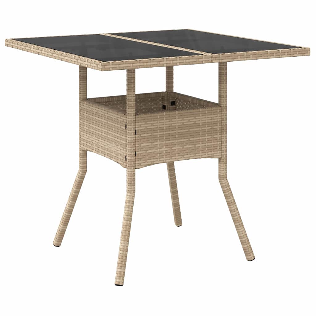 Garden Dining Set 3 pcs Beige Poly rattan