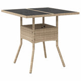 Garden Dining Set 3 pcs Beige Poly rattan