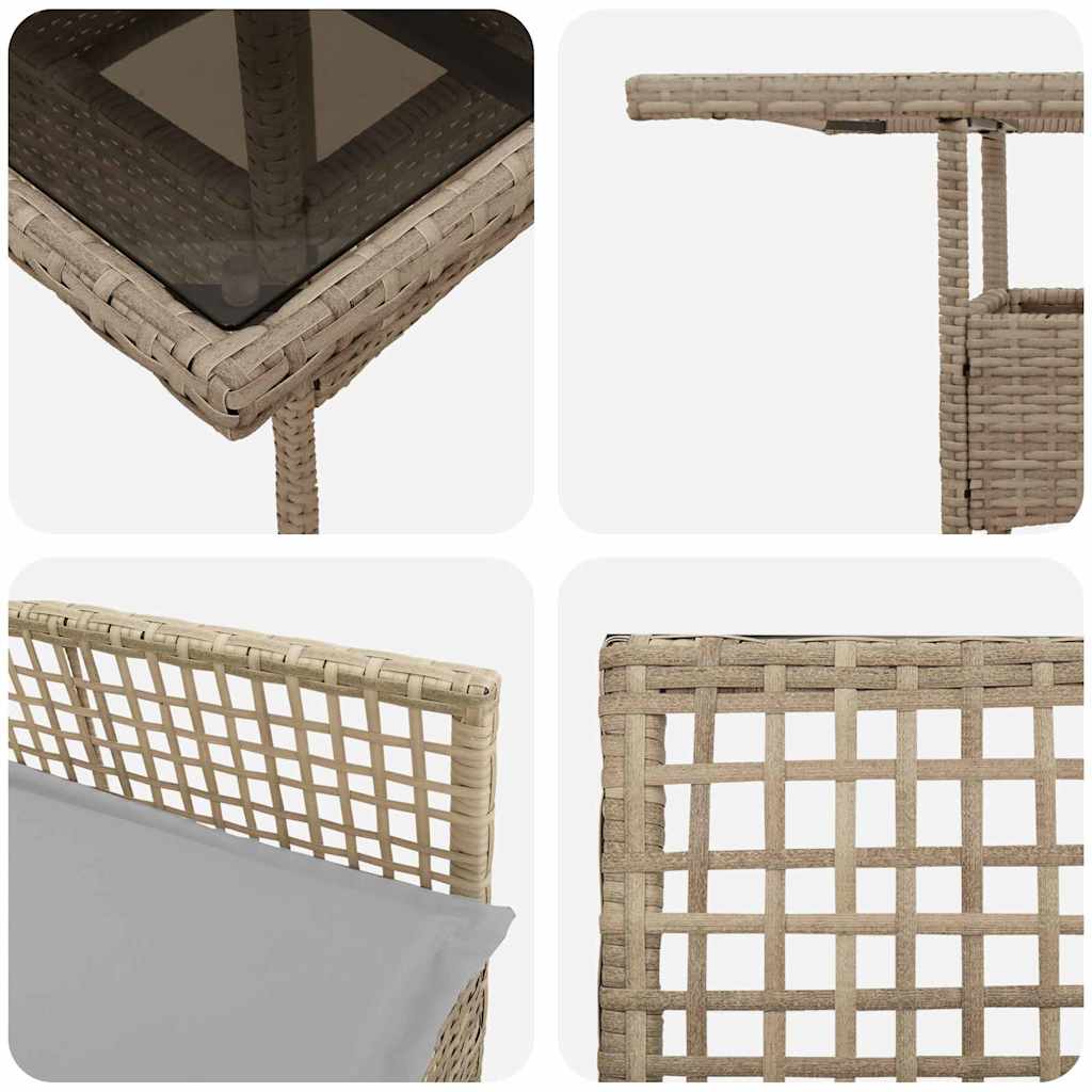 Garden Dining Set 5 pcs Beige Poly rattan