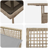 Garden Dining Set 5 pcs Beige Poly rattan