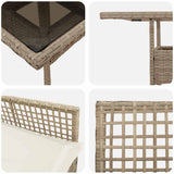 Garden Dining Set 5 pcs Beige Poly rattan