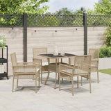 Garden Dining Set 5 pcs Beige Poly rattan