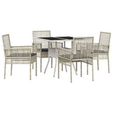 Garden Dining Set 5 pcs Grey Poly rattan
