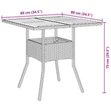 Garden Dining Set 3 pcs Black Poly rattan