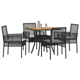 Garden Dining Set 5 pcs Black Poly rattan