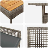 Garden Dining Set 3 pcs Grey Poly rattan