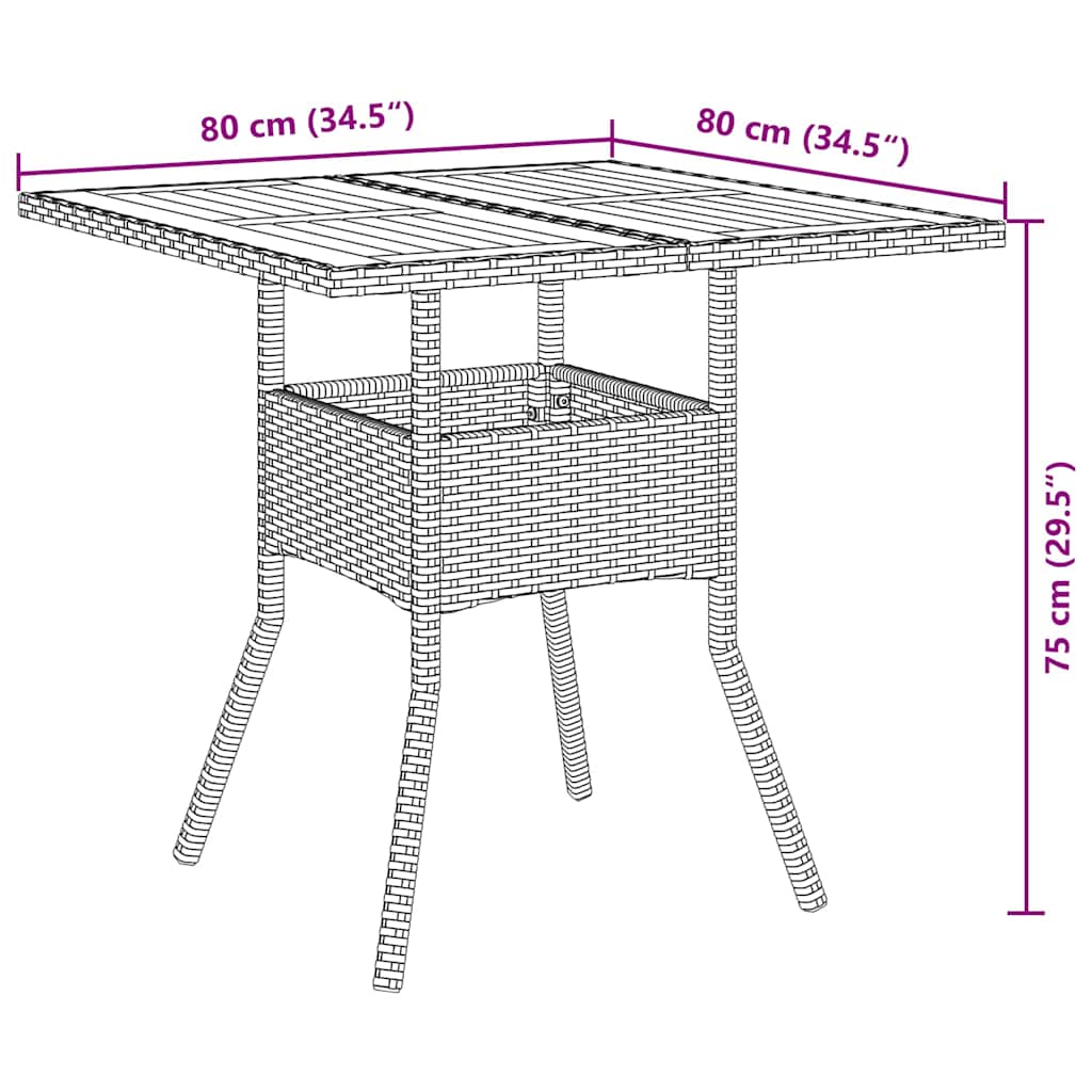 Garden Dining Set 5 pcs Grey Poly rattan