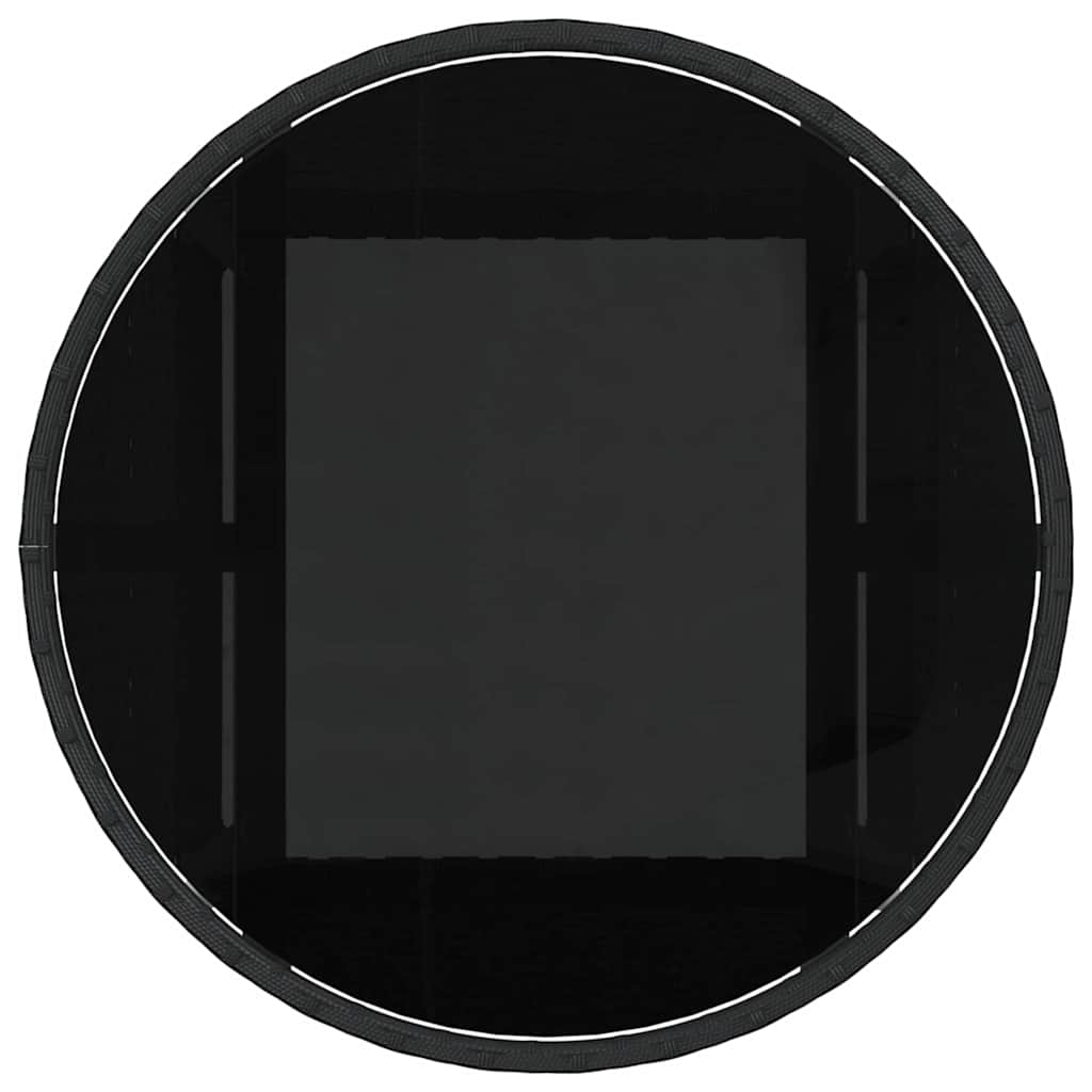 Garden Dining Set 3 pcs Black Poly rattan
