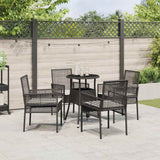 Garden Dining Set 5 pcs Black Poly rattan