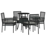 Garden Dining Set 5 pcs Black Poly rattan