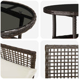 Garden Dining Set 3 pcs Brown Poly rattan