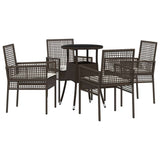 Garden Dining Set 5 pcs Brown Poly rattan