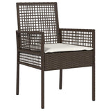 Garden Dining Set 5 pcs Brown Poly rattan