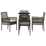 Garden Dining Set 5 pcs Brown Poly rattan