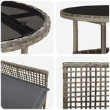 Garden Dining Set 3 pcs Grey Poly rattan