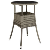 Garden Dining Set 3 pcs Grey Poly rattan