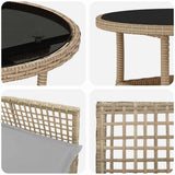 Garden Dining Set 3 pcs Beige Poly rattan