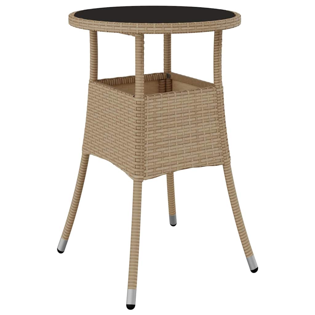 Garden Dining Set 3 pcs Beige Poly rattan