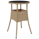 Garden Dining Set 3 pcs Beige Poly rattan