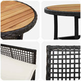 Garden Dining Set 5 pcs Black Poly rattan