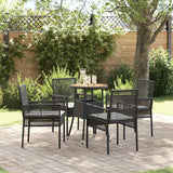 Garden Dining Set 5 pcs Black Poly rattan