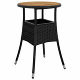 Garden Dining Set 5 pcs Black Poly rattan