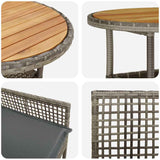 Garden Dining Set 5 pcs Grey Poly rattan