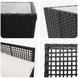 Garden Bistro Set 3 pcs Black Poly rattan