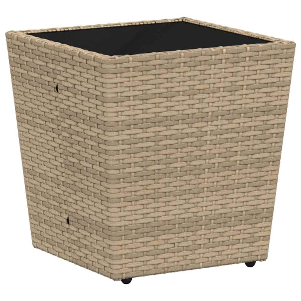 Garden Bistro Set 3 pcs Beige Poly rattan