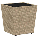 Garden Bistro Set 3 pcs Beige Poly rattan