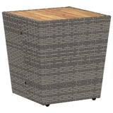 Garden Bistro Set 3 pcs Grey Poly rattan