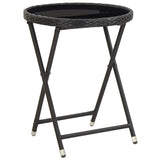 Garden Bistro Set 3 pcs Black Poly rattan