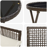 Garden Bistro Set 3 pcs Brown Poly rattan