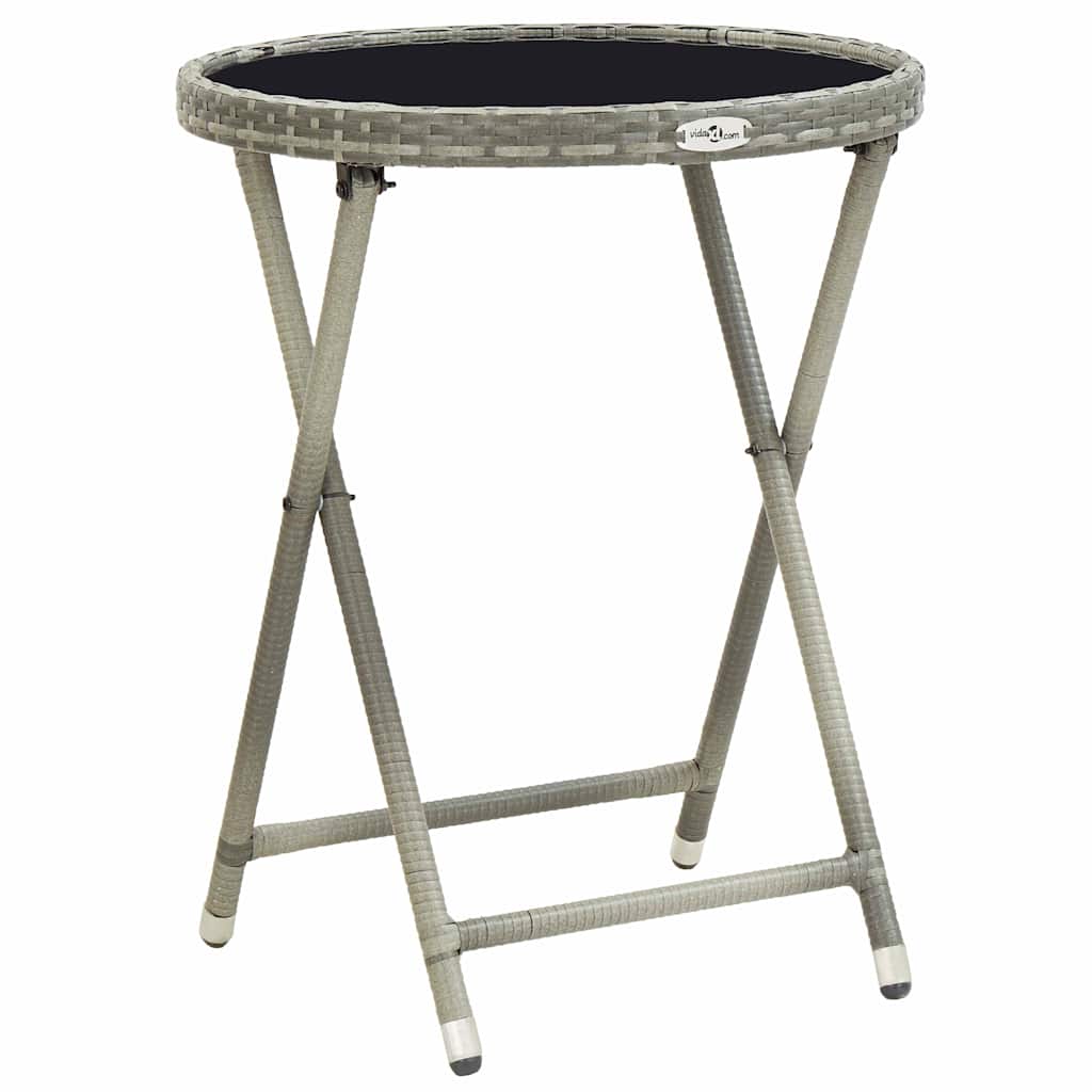 Garden Bistro Set 3 pcs Grey Poly rattan