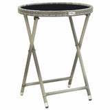 Garden Bistro Set 3 pcs Grey Poly rattan