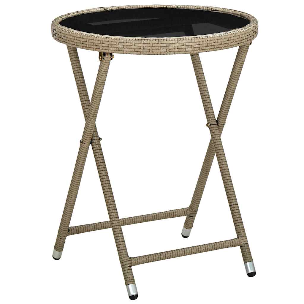 Garden Bistro Set 3 pcs Beige Poly rattan