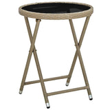 Garden Bistro Set 3 pcs Beige Poly rattan