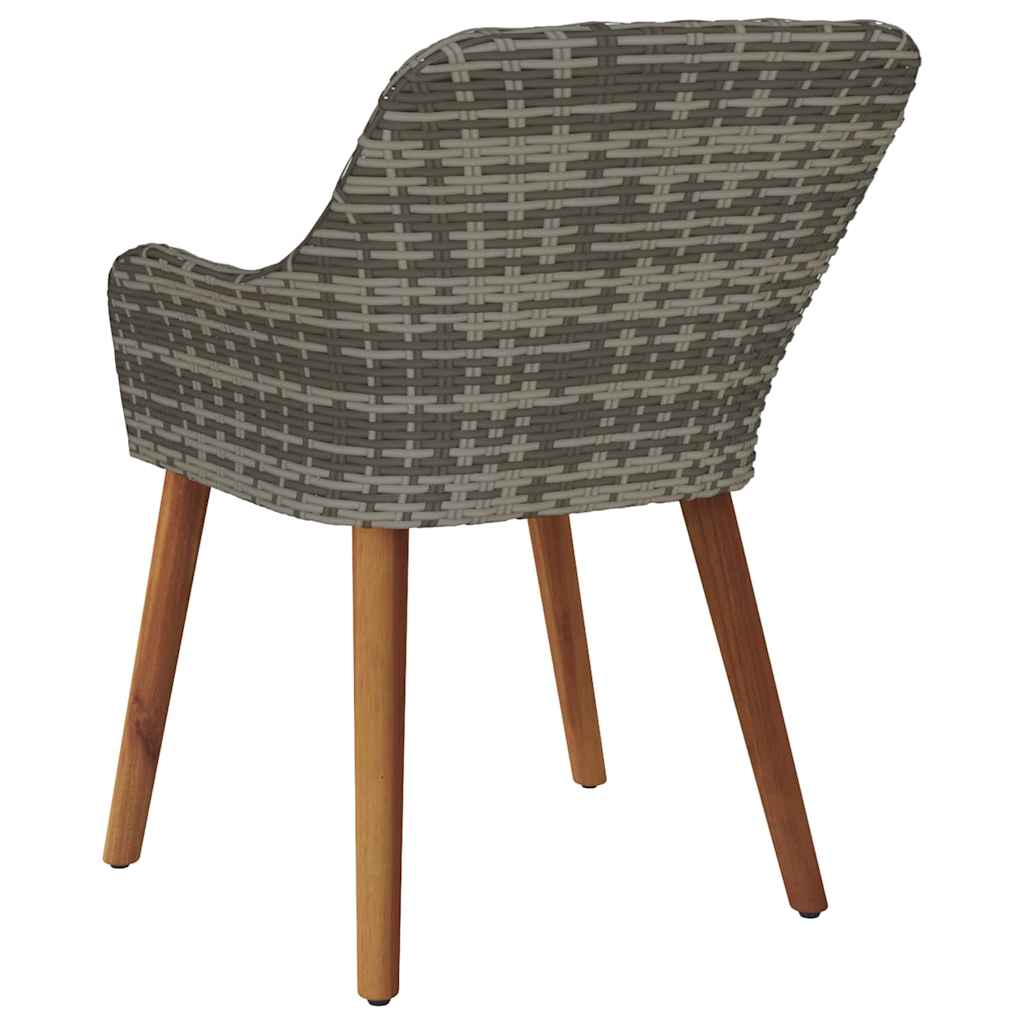 Garden Chair 2 pcs Grey 55 x 62.5 x 82cm Poly Rattan