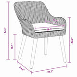 Garden Chair 2 pcs Grey 55 x 62.5 x 82cm Poly Rattan