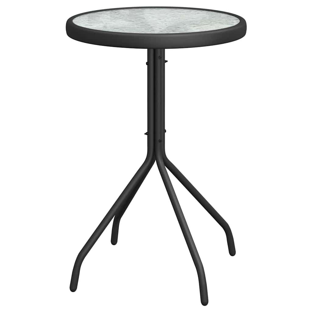 Garden Bistro Set 3 pcs Black Steel