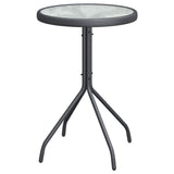 Garden Bistro Set 3 pcs Grey Steel