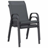Garden Bistro Set 3 pcs Grey Steel