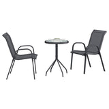 Garden Bistro Set 3 pcs Grey Steel