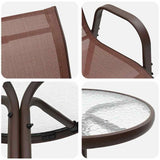 Garden Bistro Set 3 pcs Brown Steel