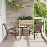 Garden Bistro Set 3 pcs Brown Steel