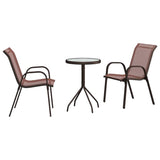 Garden Bistro Set 3 pcs Brown Steel